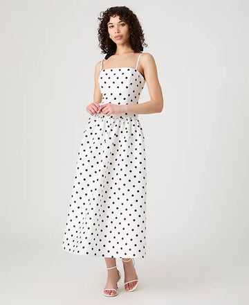 Strappy Polka Dot Midi Dress