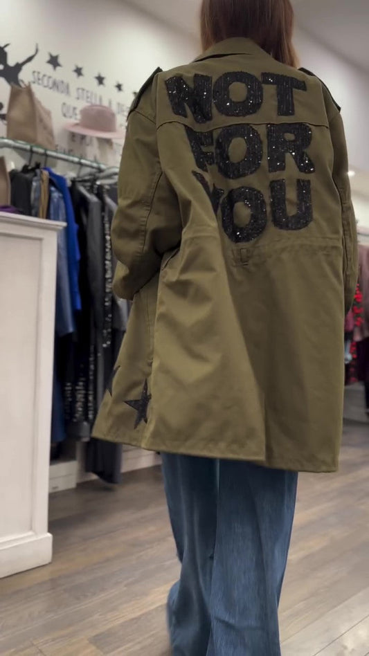 Fashion casual embroidered jacket withleopard print lining