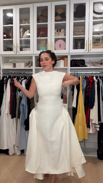 Twill suit midi dress